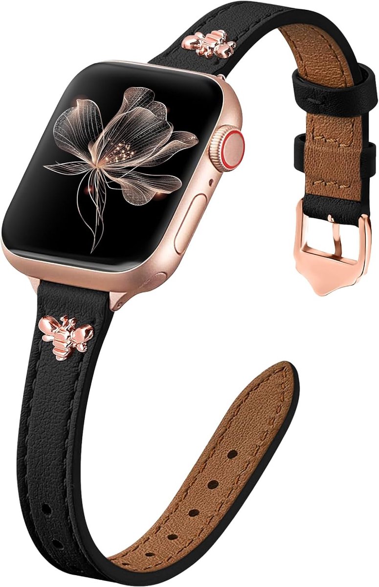 Strap Compatible with Apple Watch Strap 41mm 40mm 38mm 44mm 45mm 42mm Leather Strap for iWatch Series 9 8 7 6 5 4 3 2 - ShopVlot