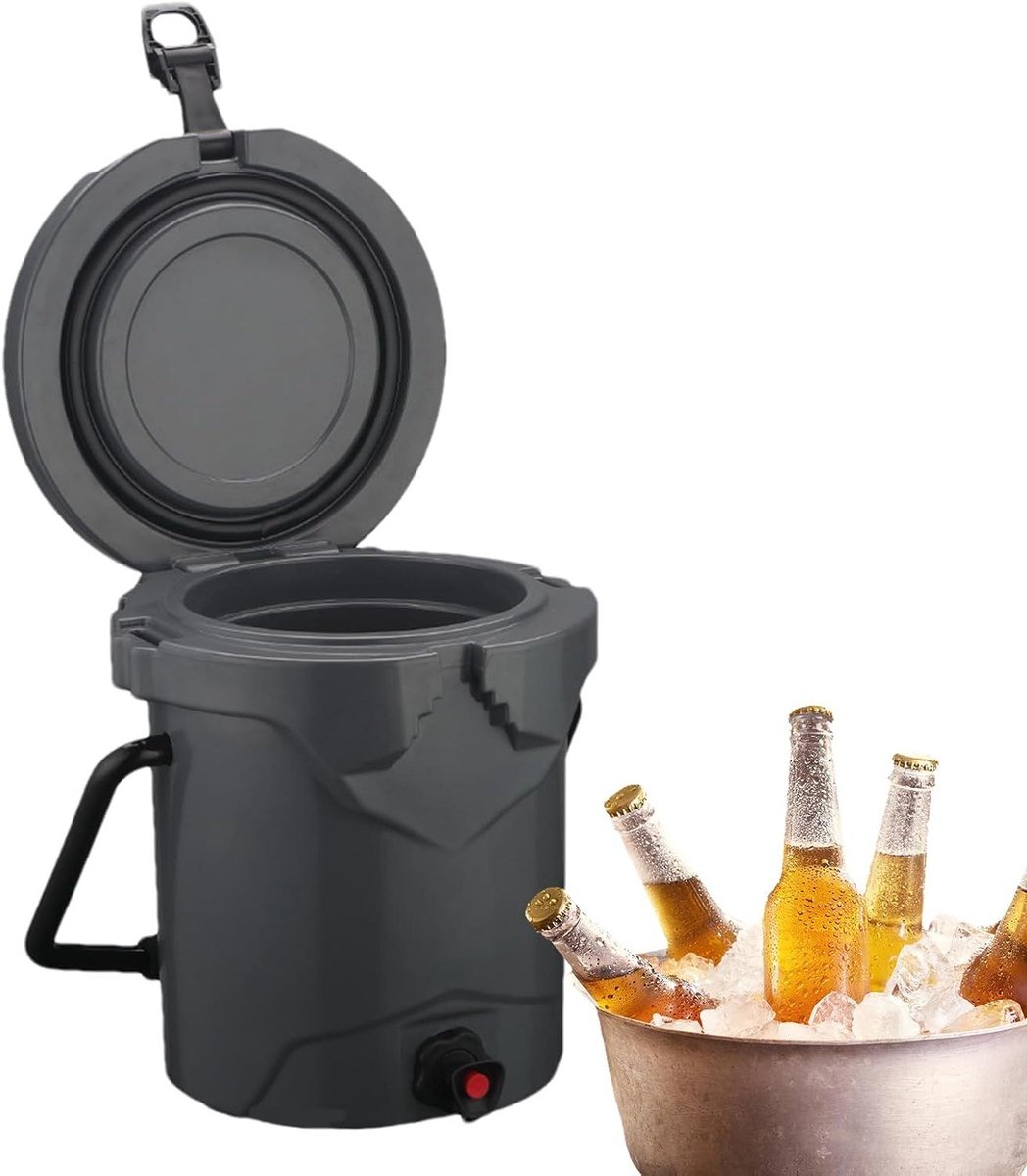 Draagbare Koelbox - Lekvrije Koeler - Buitenactiviteiten - Langdurige Koeling - 37 cm - Grijs