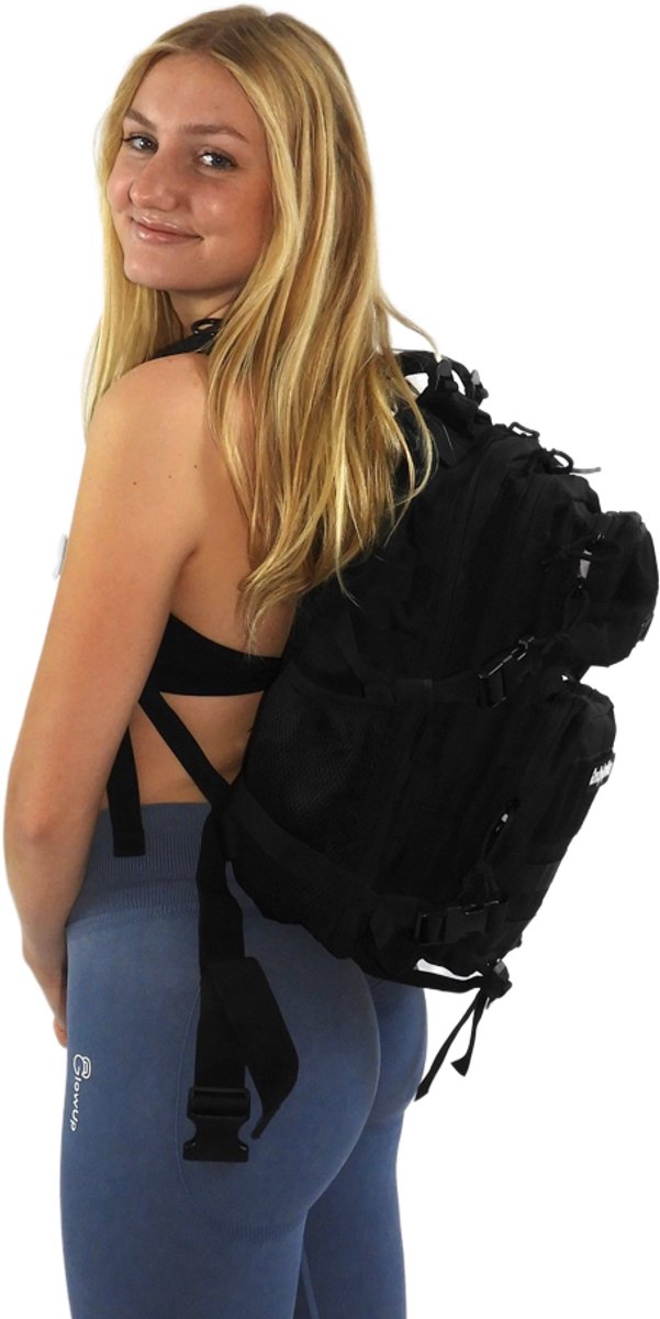 GlowUp Tactical Rugzak 25L Zwart - Hyrox Backpack Dames & Heren - Geschikt voor Patches - Fitness & CrossFit Rugzak - Laptopvak – foto 6
