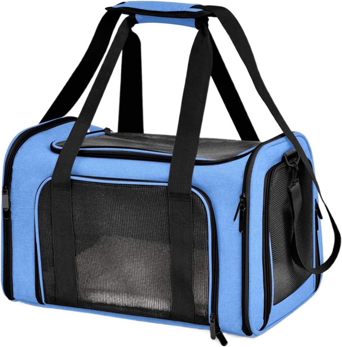 Kleine Kattenmand - Draagbare Reistas - Huisdier Reizen - Ademend Mesh Materiaal - 40x25x25 cm - Blauw