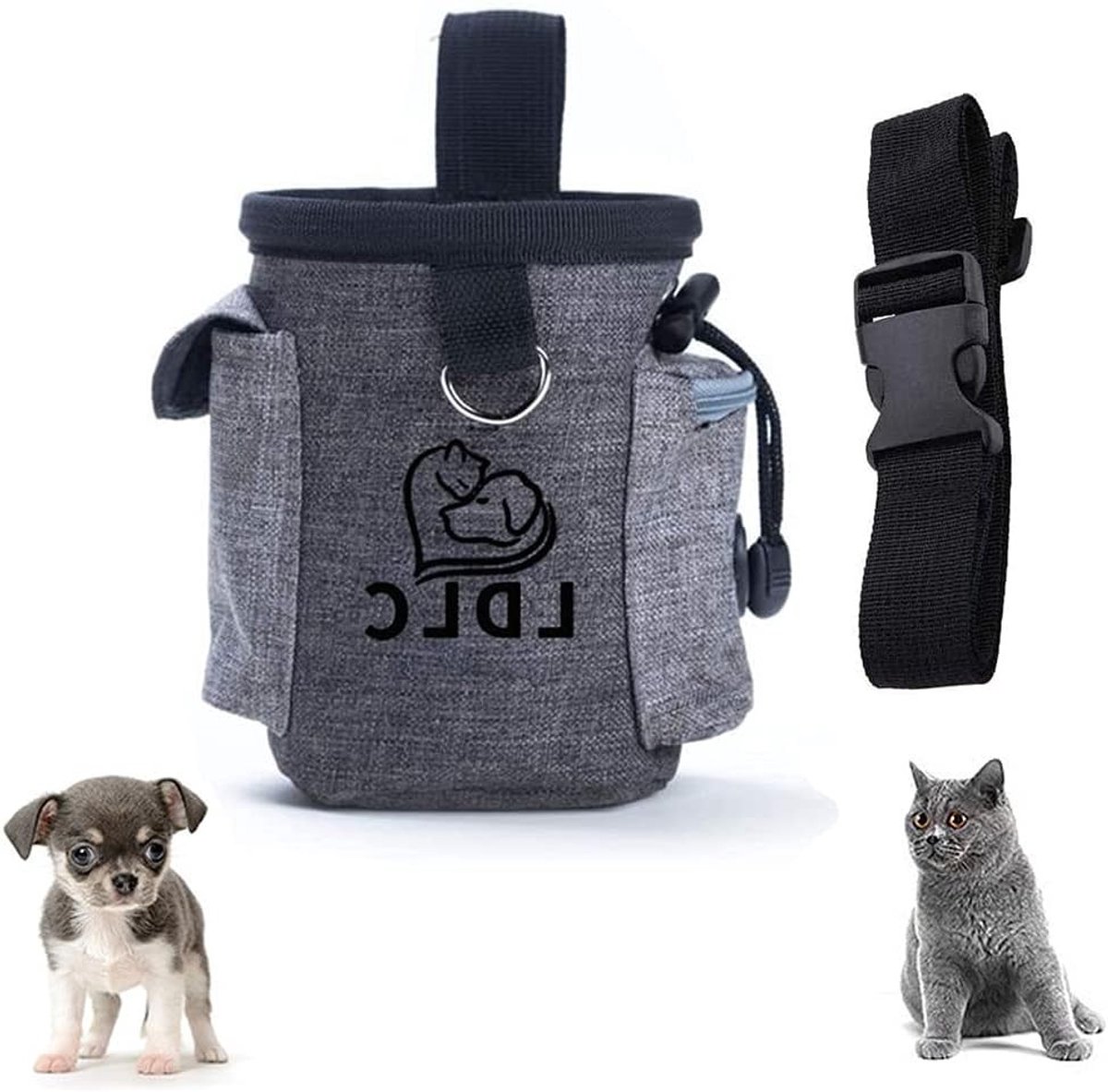 Hondenwandeltas met Heupriem, Trainingspouch voor Honden, Inclusief Afvalzakdispenser en Ruimte voor Snacks en Speelgoed