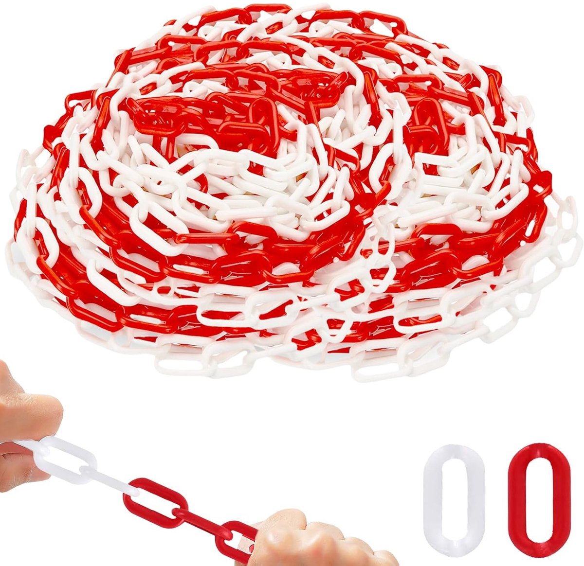 25 meter plastic ketting voor waarschuwing en beveiliging, 6 mm dikte, ideaal voor parkeerplaatsen en opritten
