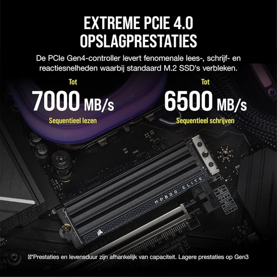 Interne SSD - NVMe SSD M.2 SSD - PC Snell Laden - PCIe Gen4 Interface - 2TB - Zwart — afbeelding 2
