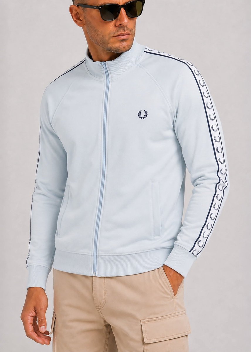 Fred Perry Tape track jacket dusky Blauw