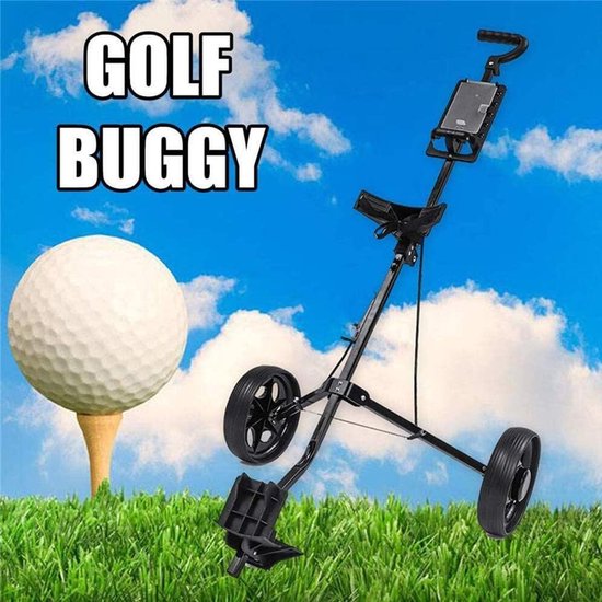 Golf Trolley - Golf Caddy - Golfen Lopen - Opvouwbaar Met Rem - 2 Wielen - Zwart van GOLF — afbeelding 5