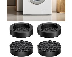Anti Trillingsmat Wasmachine - en Wasdroger - Geluidsdempende Antislip Mat - Rubber Mat Trillingsdempers - Trillingsdempers wasmachine – Extra dik - Voetjes wasmachine & droger - Wasmachine demper – Anti trillings - vibratie - dempers pads – Antislip
