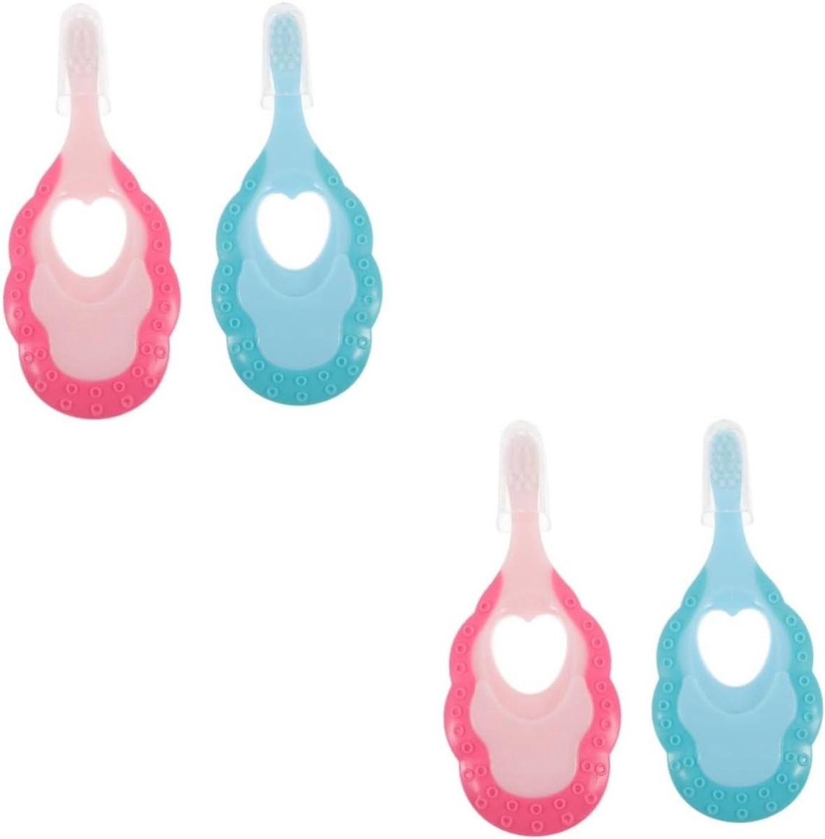 Baby Tandenborstels - Kinder Tandenborstel - Dagelijkse Mondverzorging - Creatief Handvat Ontwerp - 4 Stuks - Diverse Kleuren