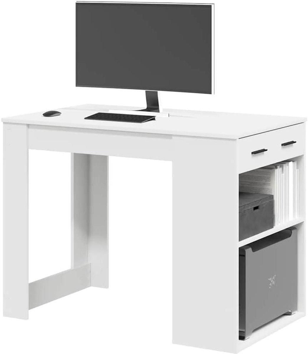 Bureau met laden - Werkplek meubel - Thuiswerken organiseren - Stabiele houtconstructie - 102 x 62 x 77.5 cm - Wit