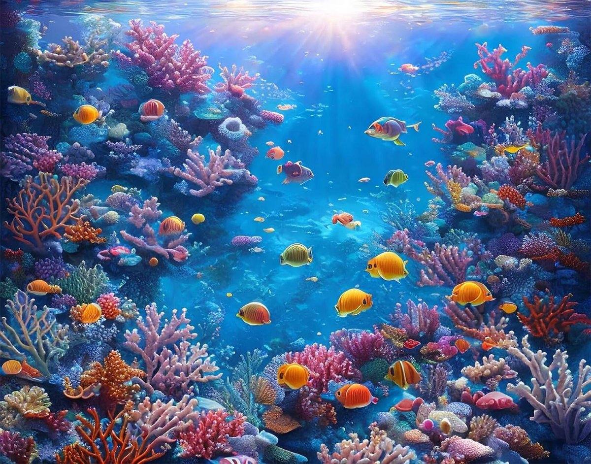 Puzzel Koraaldieren - Raadsel Spel - Ontspanning Thuis - Lettermarkeringen Achterkant - 156x105 cm - Kleurrijk