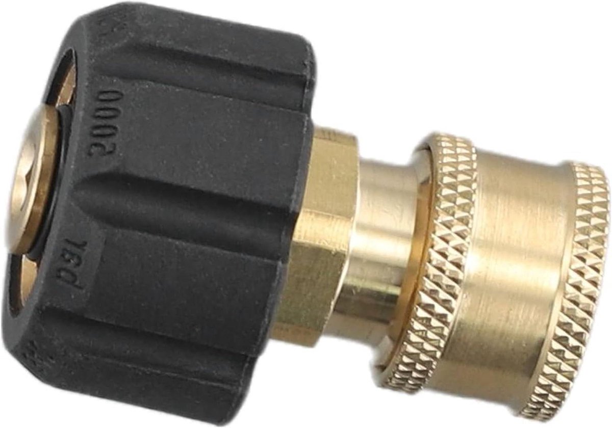 Hogedrukreiniger Koppeling - Messing Adapter - Snel Slangen Wisselen - 5000 PSI Bestendig - M22 naar 1/4" - Messing