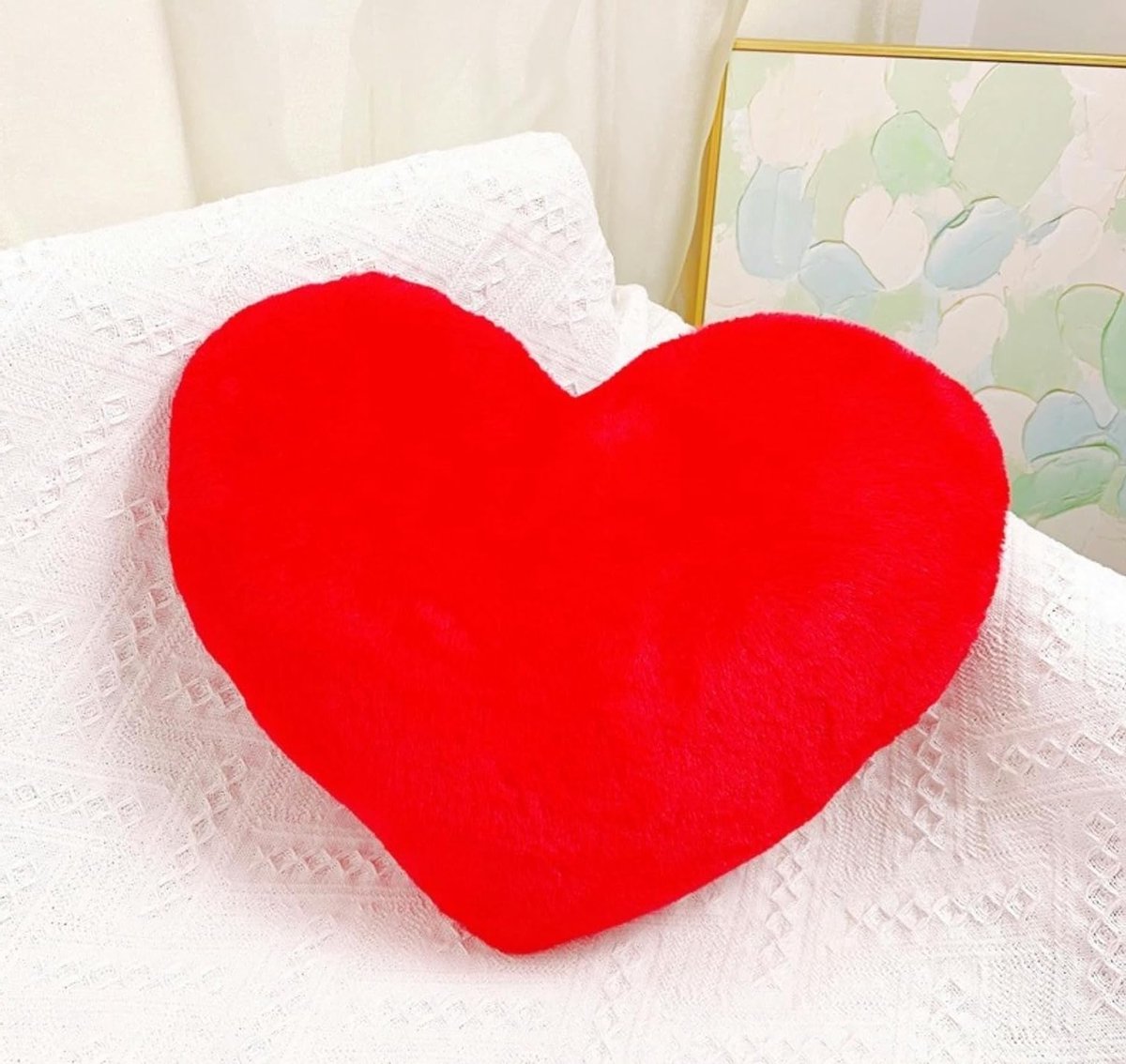 Pluche Hart Kussen 18x14 Inch voor Woonkamer, Slaapkamer en Bank - Perfect Cadeau voor Liefde en Comfort