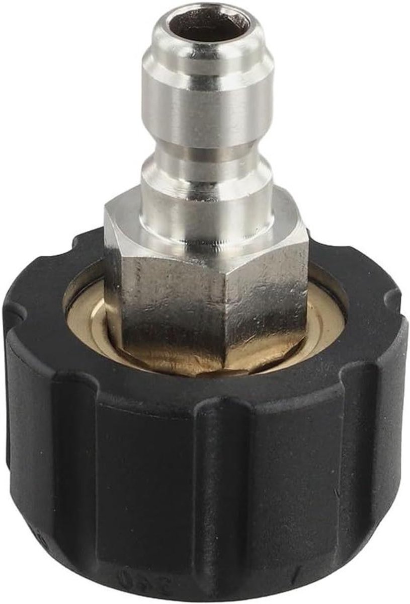 Hogedrukreiniger Adapter - Snelle Koppeling - Onderdelen Vervangen - Messing Roestvrij Staal - 1/4 3/8 Inch - Zilver Zwart