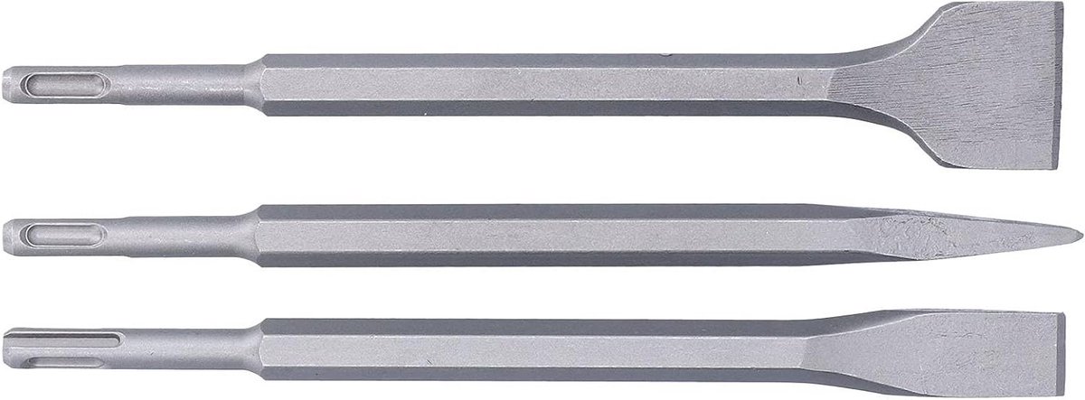 Hamerboorbeitelset - Betonbeitels - Beton Bewerken - Hoge Hardheid Staal - SDS Plus - Metaal