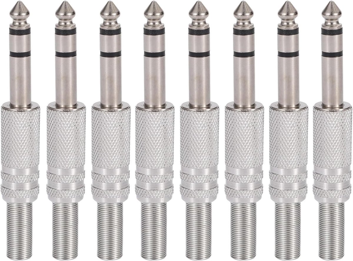 Audio 6.35mm TRS stereo plug - 1/4" male connector - met veerontlasting - ideaal voor audioapparatuur - ShopVlot