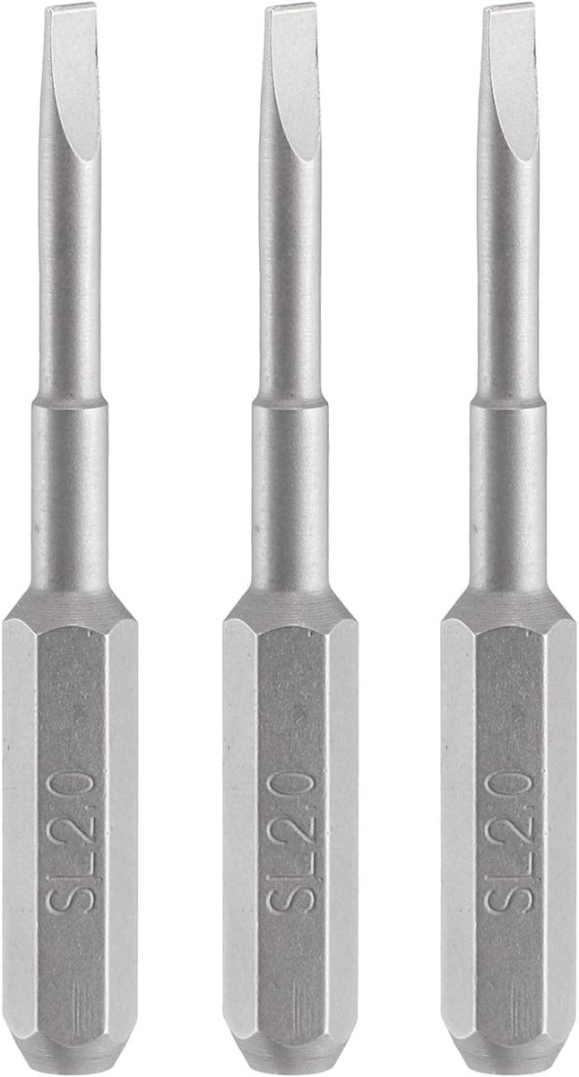SnelShoppen - 3-delige Slotted Schroevendraaier Bit Set SL2.0 - Magnetische Platte Kopbits - 5/32 Inch Hex Shank - 35mm Lengte - S2 Staal voor Elektri