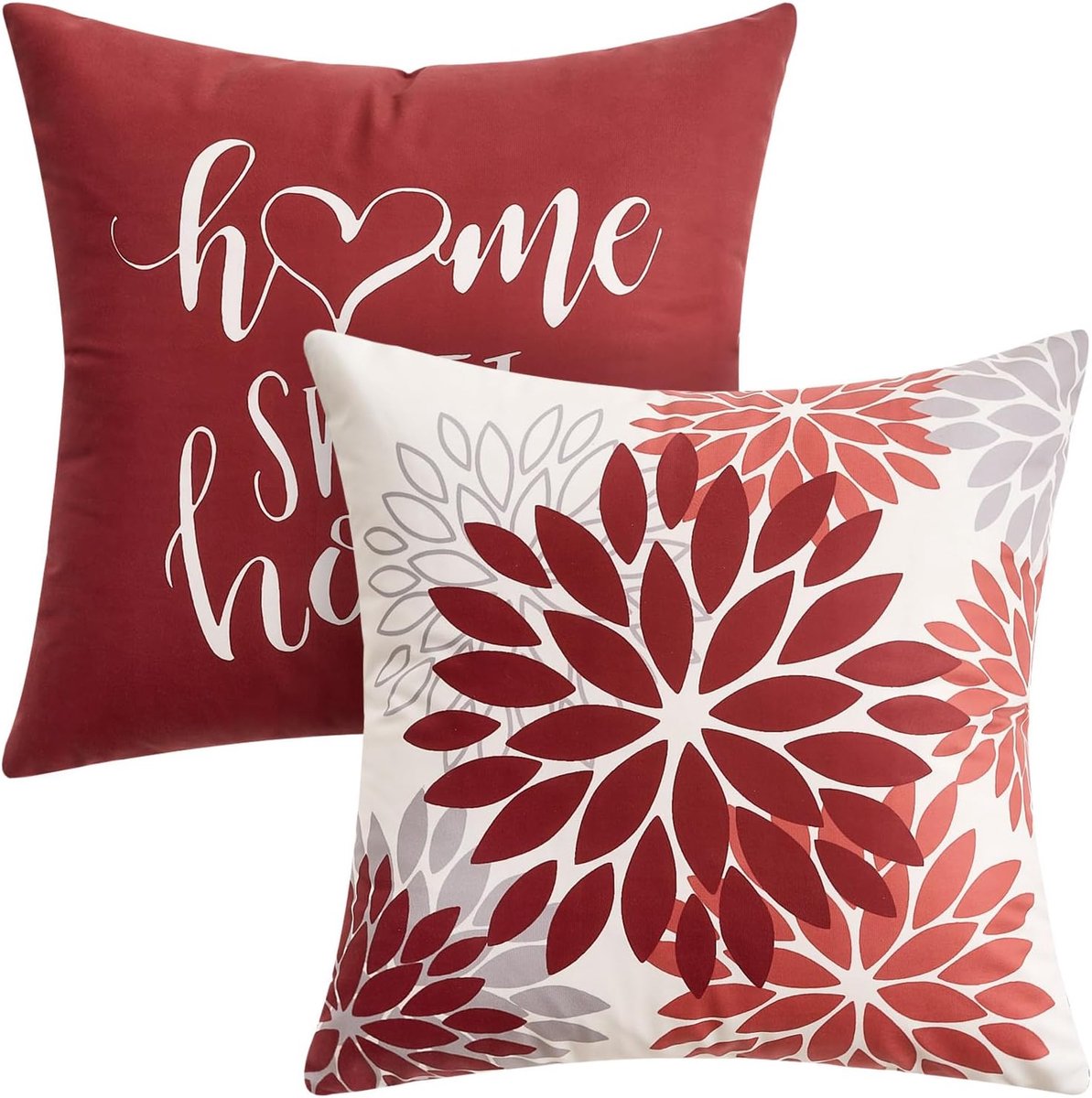 Kussenhoezen 45x45 cm - Rood Fluweel - Dubbelzijdig Bedrukt - Elegant Sierkussen voor Woonkamer - ShopVlot