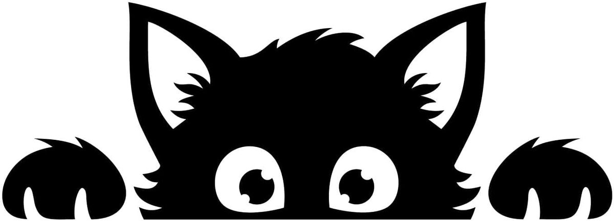Gluren kat raamsticker - grappige vinyl kattensticker voor glas, ramen of auto - ShopVlot