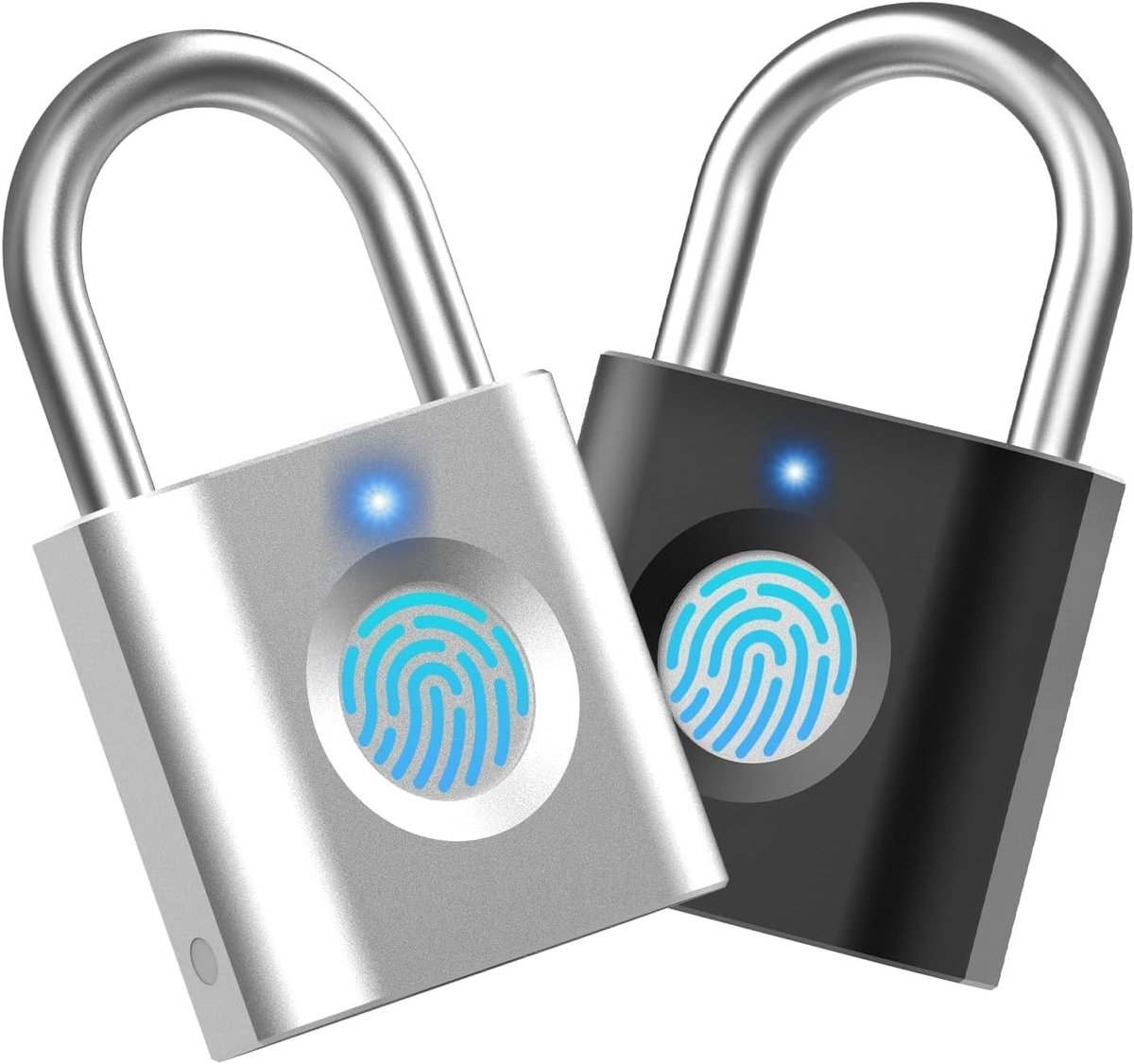 Omgoods - Fingerprint Padlock Mini Sleutelloze Hangslot (Set van 2)