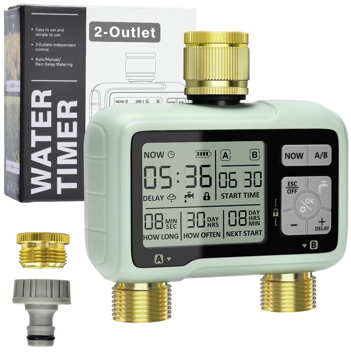 Omgoods - Digitale Irrigatie Controller met 2 Uitgangen - Automatische Tuin Timer