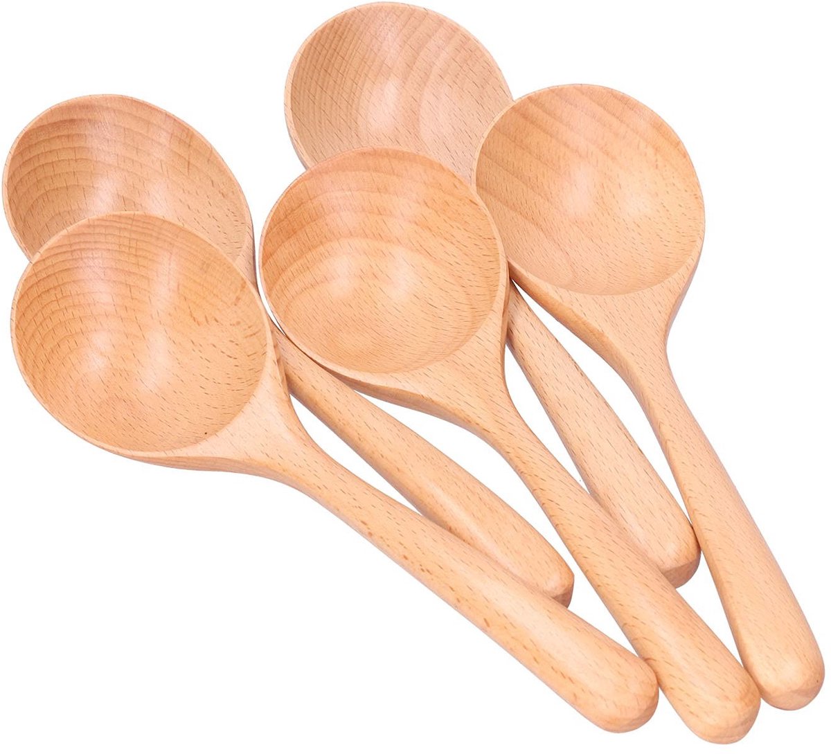 Omgoods - 5 houten soeplepels voor ramen en andere soepen