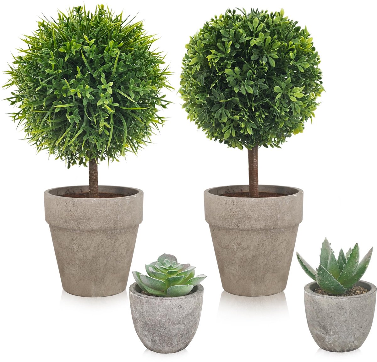 Omgoods - Set van 4 Kunstplanten - Altijd Groene Decoratie voor Huis en Kantoor