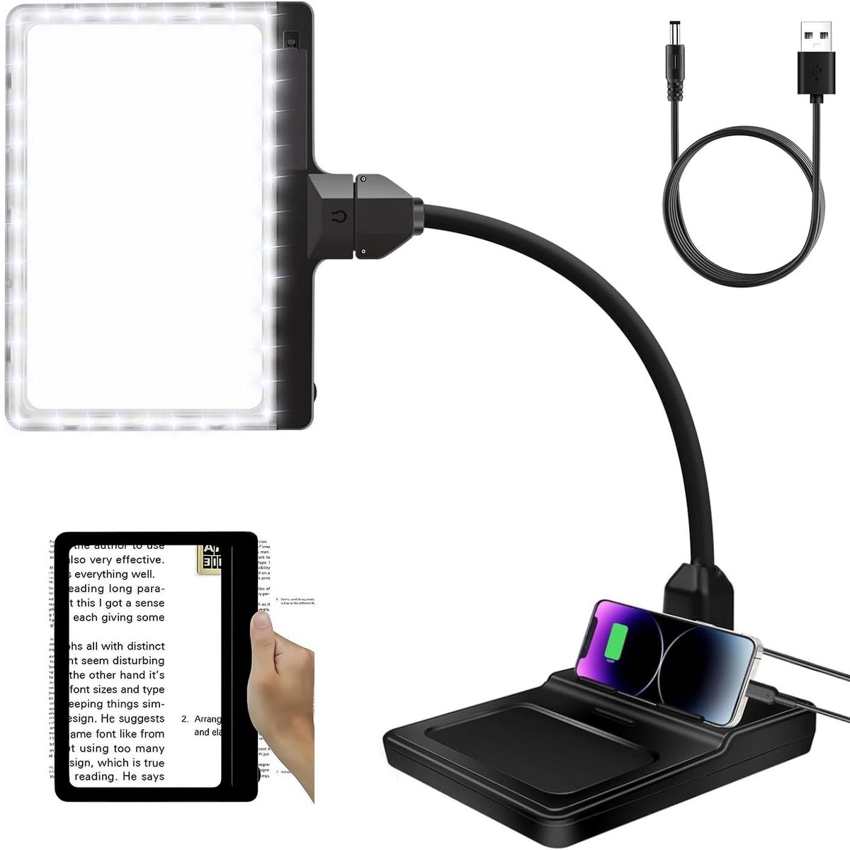 Omgoods - Vergrootglas met Licht en Statief - Handvrij Lezen en Hobby's