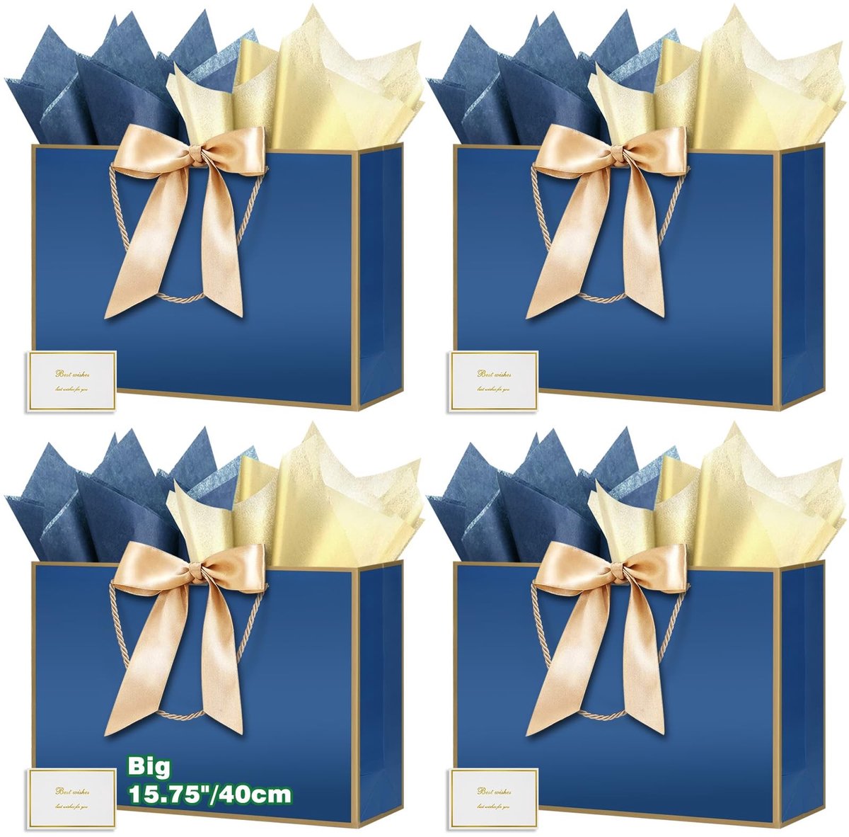 Omgoods - Extra Grote Papieren Cadeautas met Handvatten - 4 Stuks