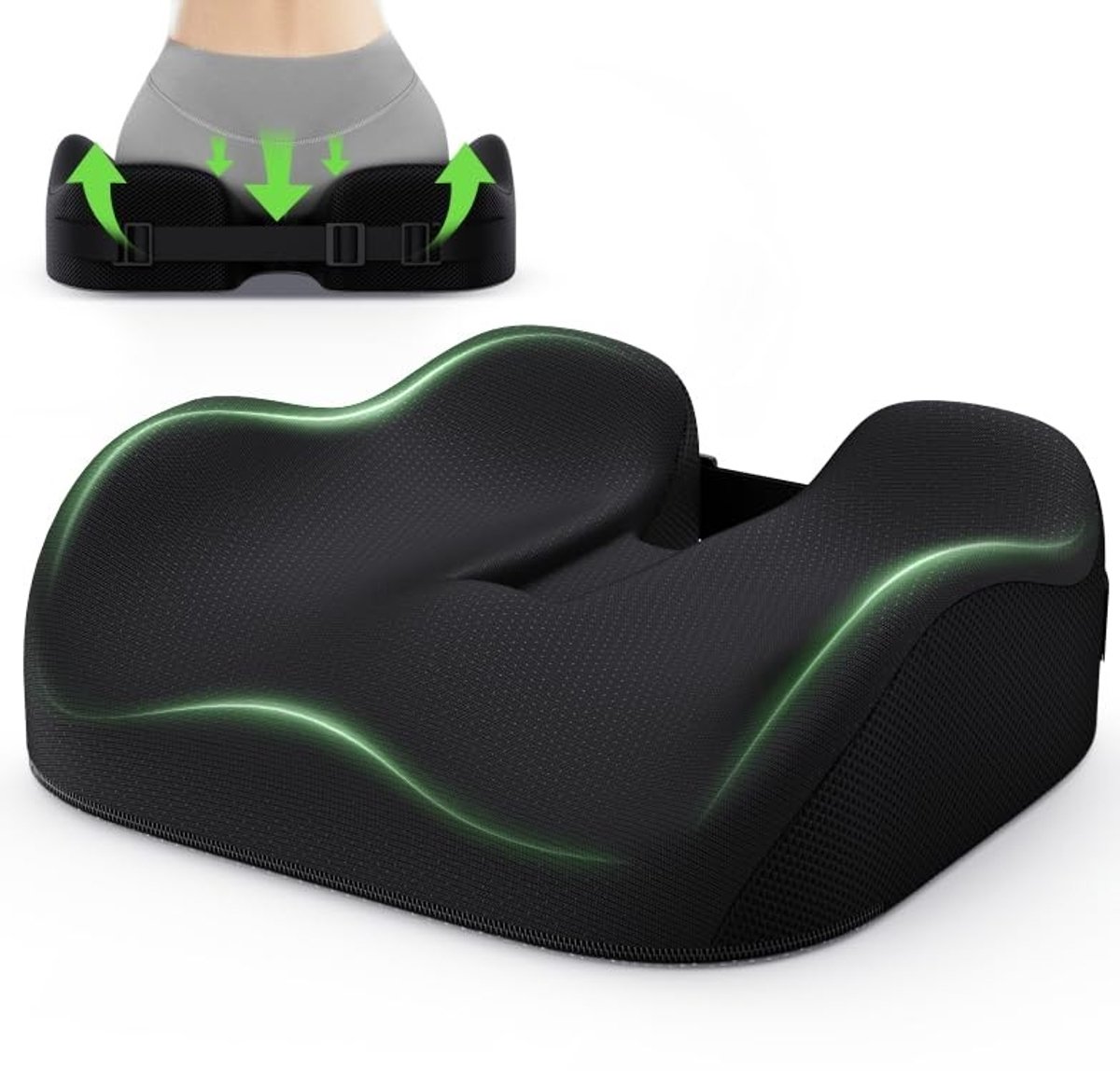 Omgoods - Ergonomisch Zitkussen voor Coccyx - Traagschuim voor Kantoor en Auto