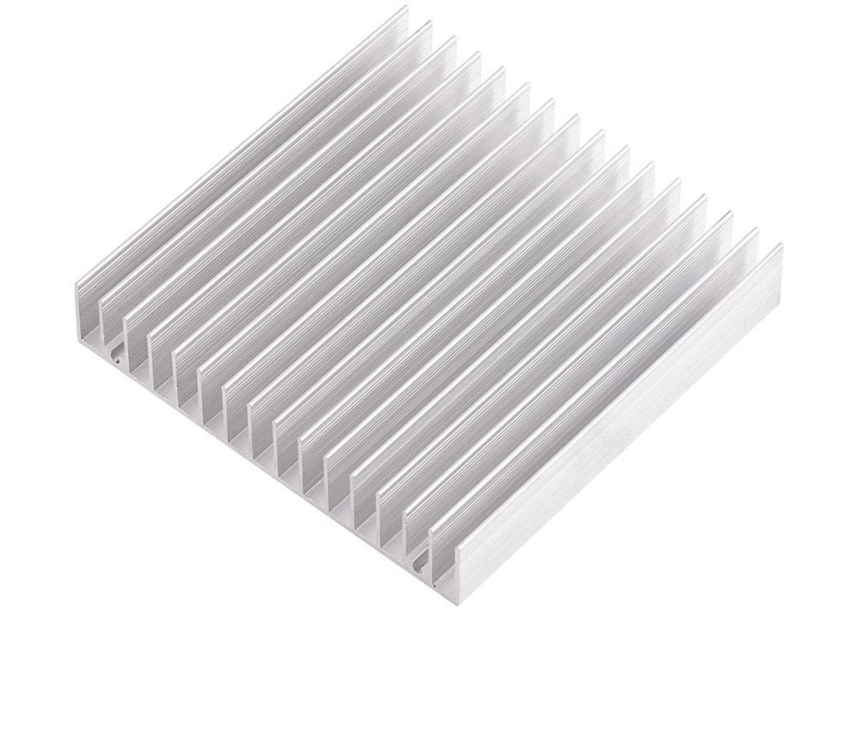 koellichaam, 1 stuk heatsink, goede warmtegeleiding, koellichaam, koellichaam, CPU-koellichaam 100 x 100 x 18 mm, groot aluminium koellichaam
