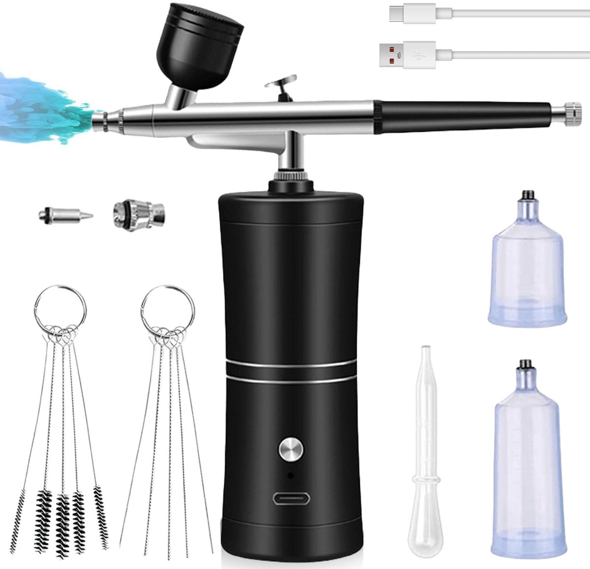Omgoods - Airbrush set met compressor en accessoires - Multifunctioneel voor creatief gebruik