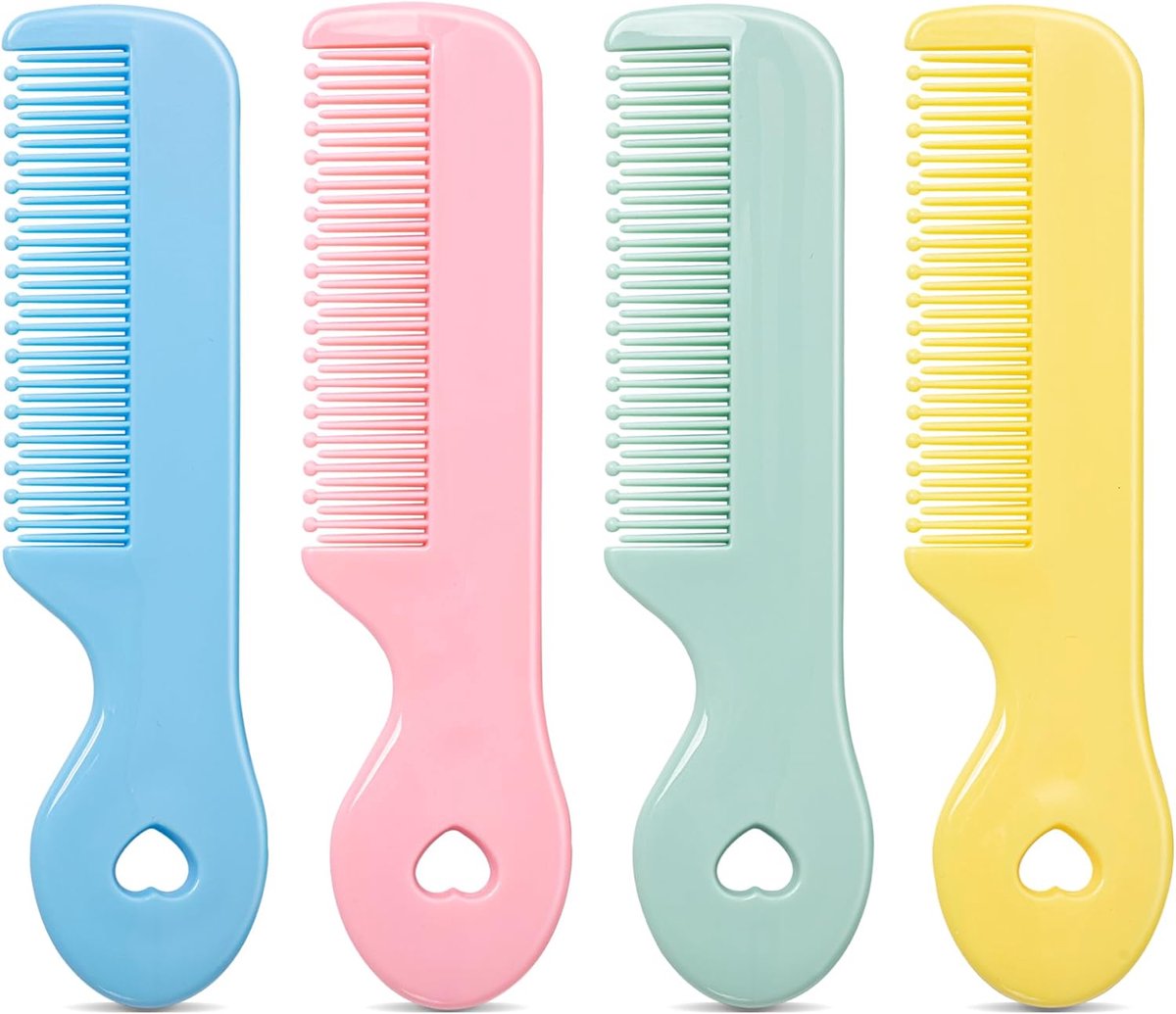 4 Stuks Mini Haarborstel, Kleine Meisjes Massageborstel, Ontwarringsborstel en Kamset voor Nat, Leuke Detangling Borstel Kapperskam, Pocket Reizen Haarborstel Geschenk