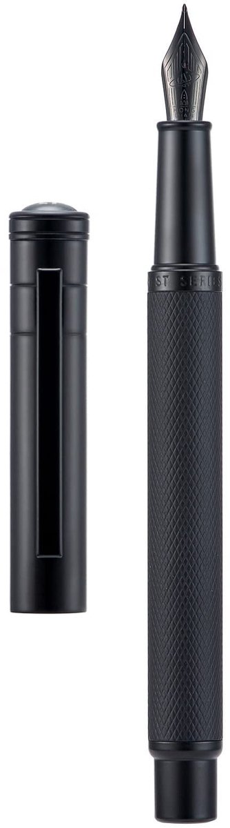 Omgoods - Matte Zwarte Fountain Pen - Klassiek Ontwerp met Converter en Metalen Doos