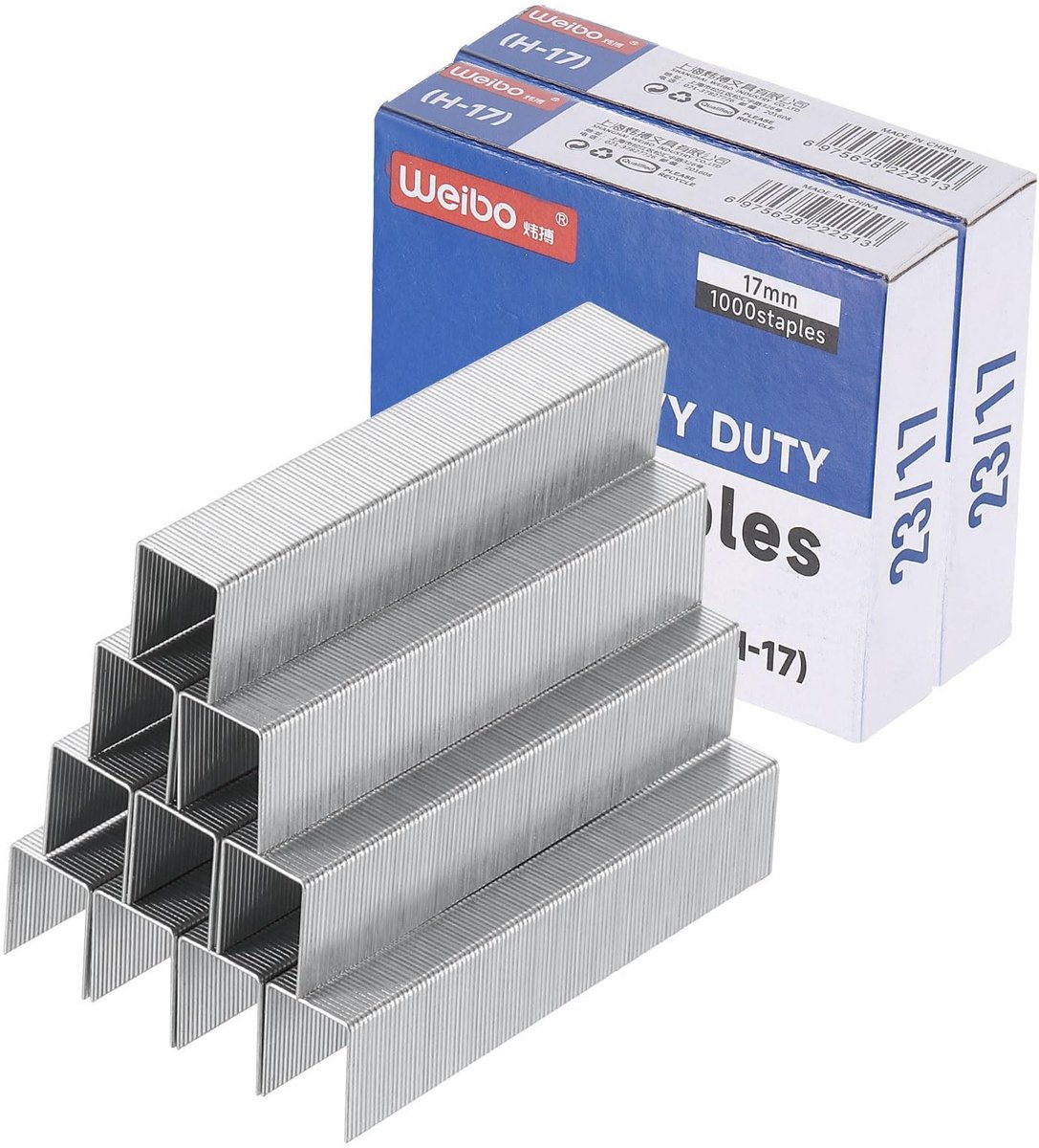 Omgoods - 23/17 Standaard Nietjes - 2 Dozen van 2000 Stuks - Voor Kantoor en Thuis, Zilver