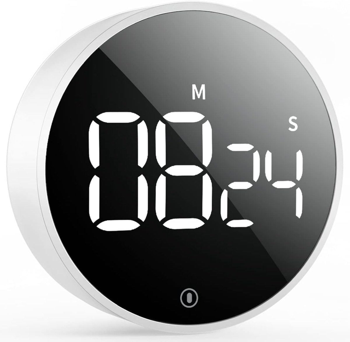 Digitale keukentimer: magnetische countdown-timer met 3 volumeniveaus, eierwekker met groot led-scherm voor thuis, fitness, klaslokaal (inclusief batterijen) (Wit)