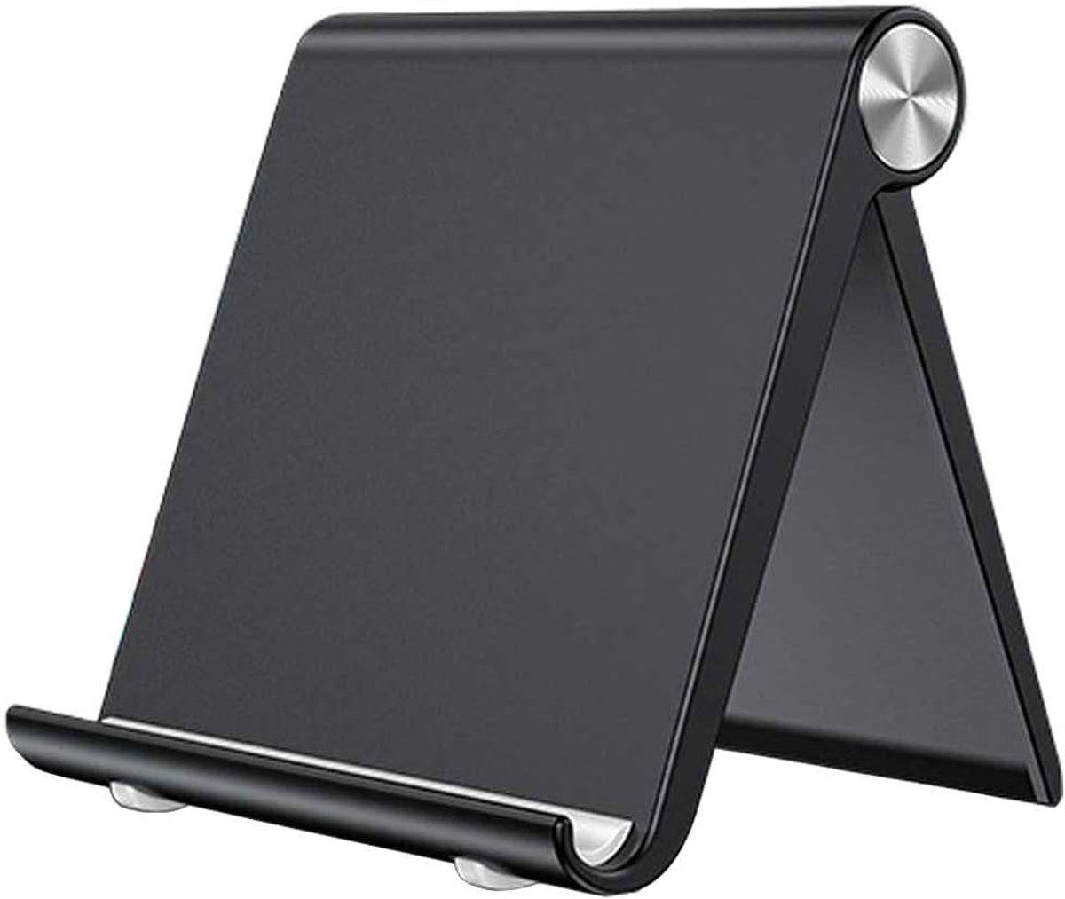 Verstelbare en opvouwbare telefoonhouder voor iPhone, iPad, tablet van 4 tot 7,9 inch (zwart)