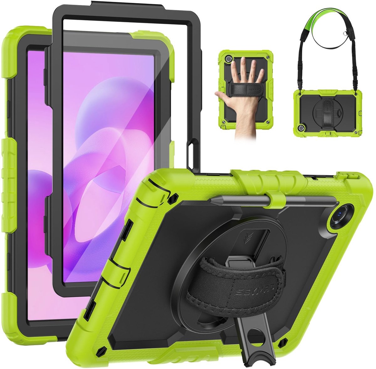 Omgoods - Case voor Lenovo Tab M11 2024 - 360° Rotatable Stand met Schouderriem en Screen Protector