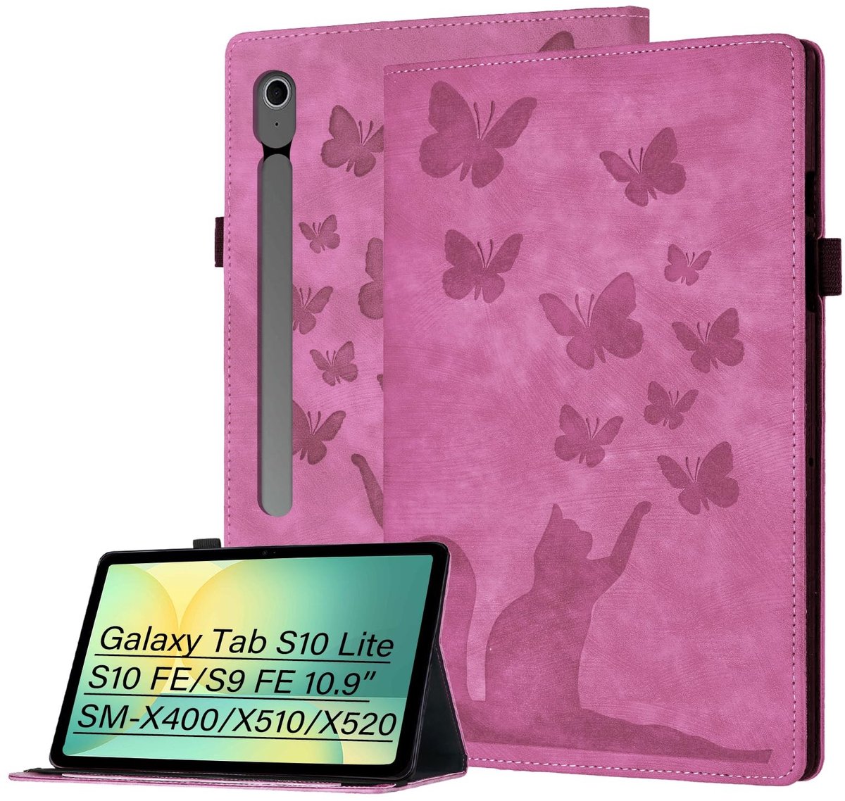 Omgoods - Tablet Case voor Samsung Galaxy Tab S10 Lite - Kat & Vlinder Design