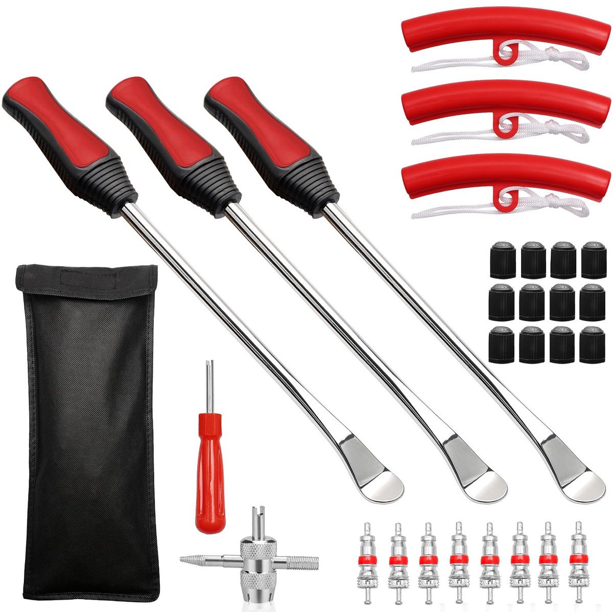 Omgoods - 28-Delige Bandenmontage Lever Set met 3 Velg Beschermers voor Motor, Fiets en Auto