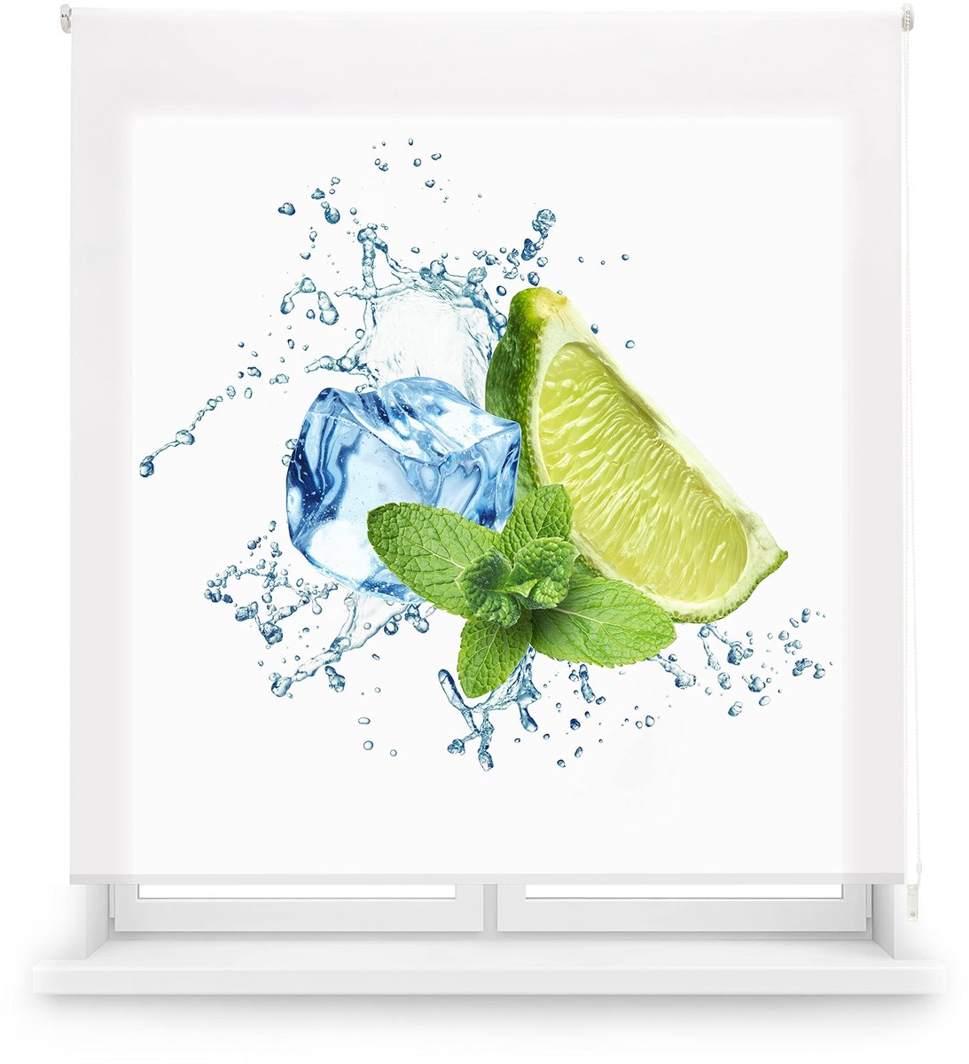 Omgoods - Transparant Rolgordijn Digitale Print voor Keuken - 150 x 180 cm