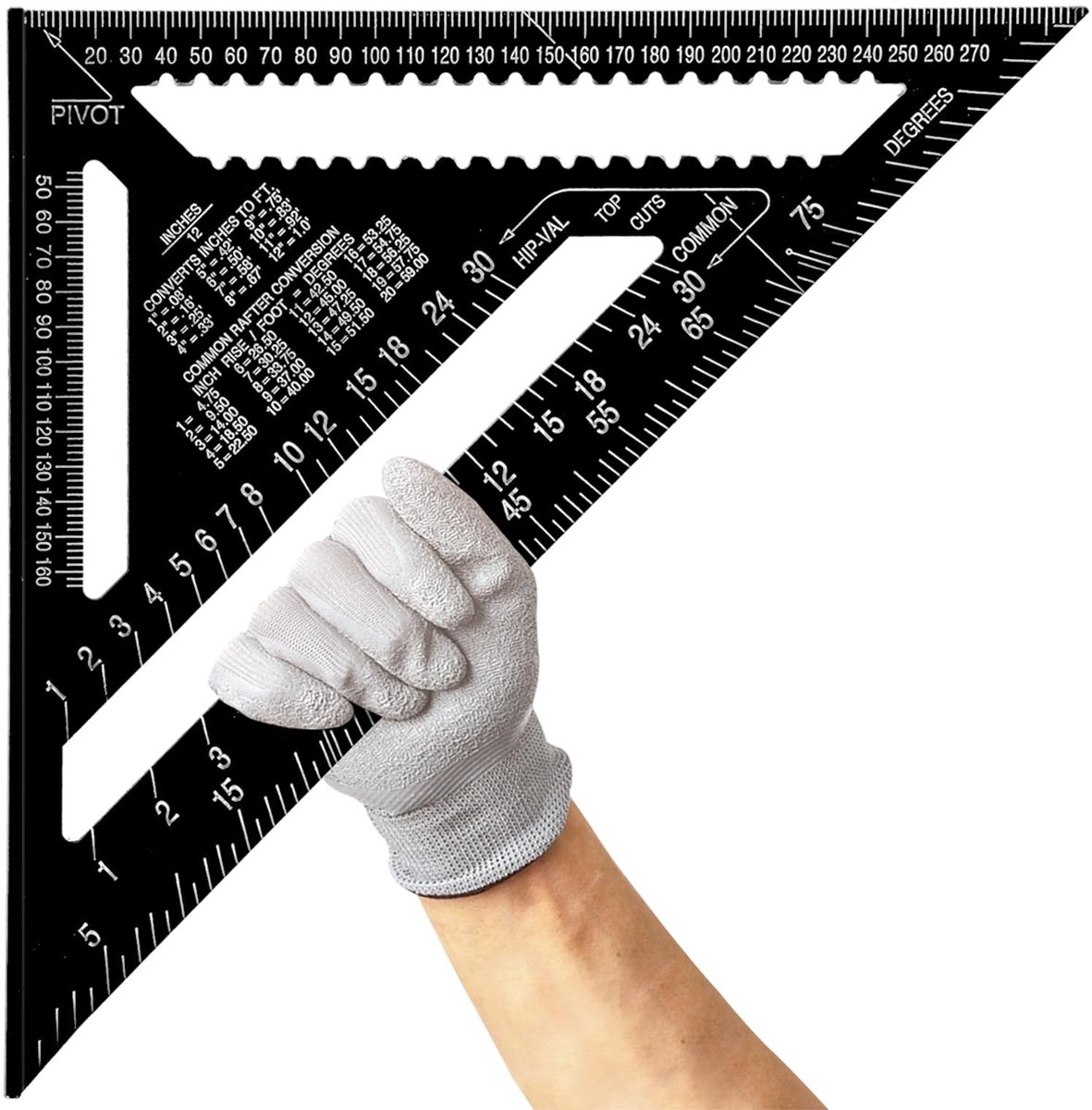 Omgoods - Metalen Meetdriehoek 30 cm - Robuuste Hoekmeter voor Decoratie en DIY