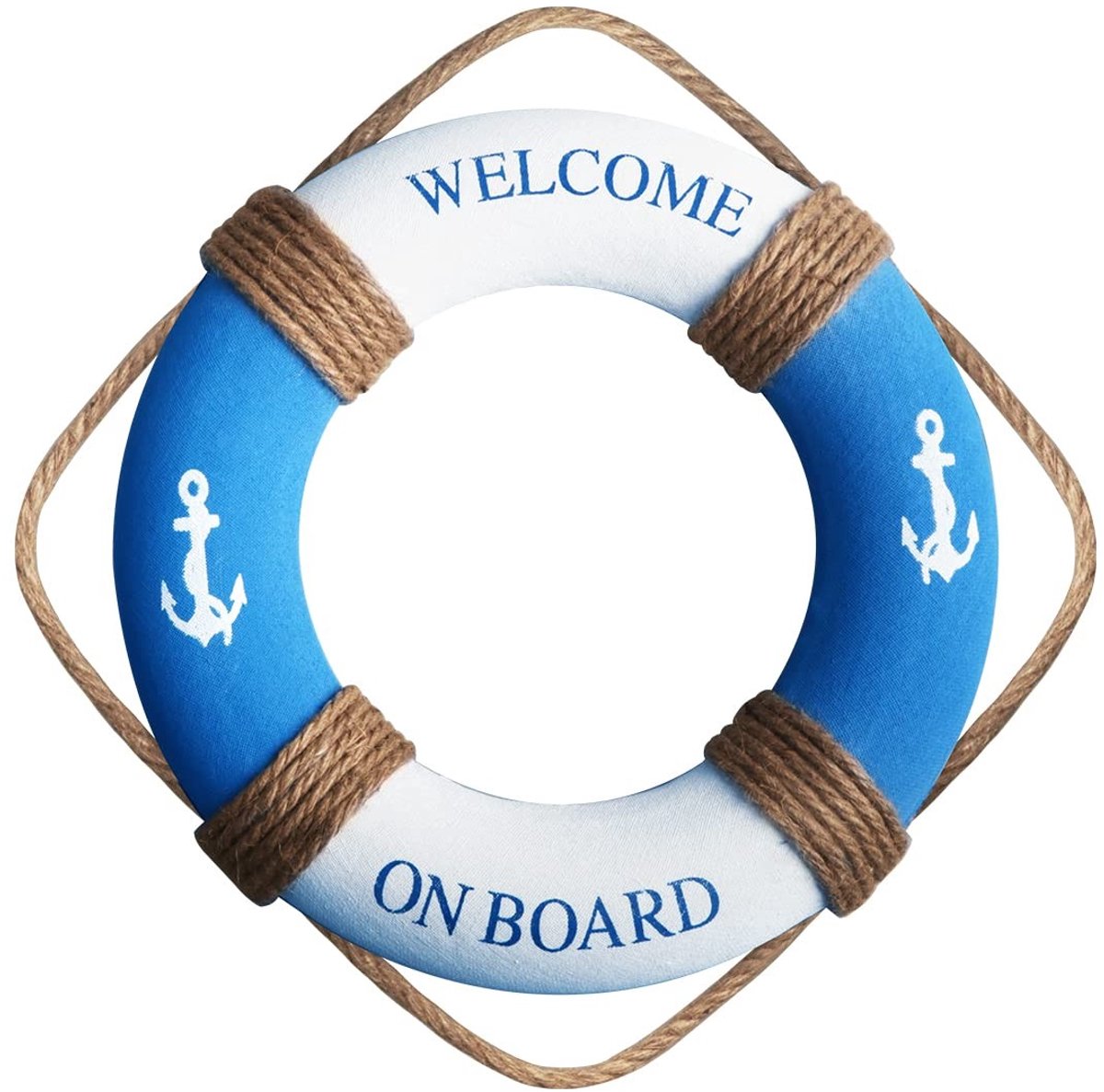 Omgoods- Reddingsboei decoratie - Wanddecoratie - Nautische stijl - Hangende decoratie - Hoogwaardige stof - 31 cm x 31 cm