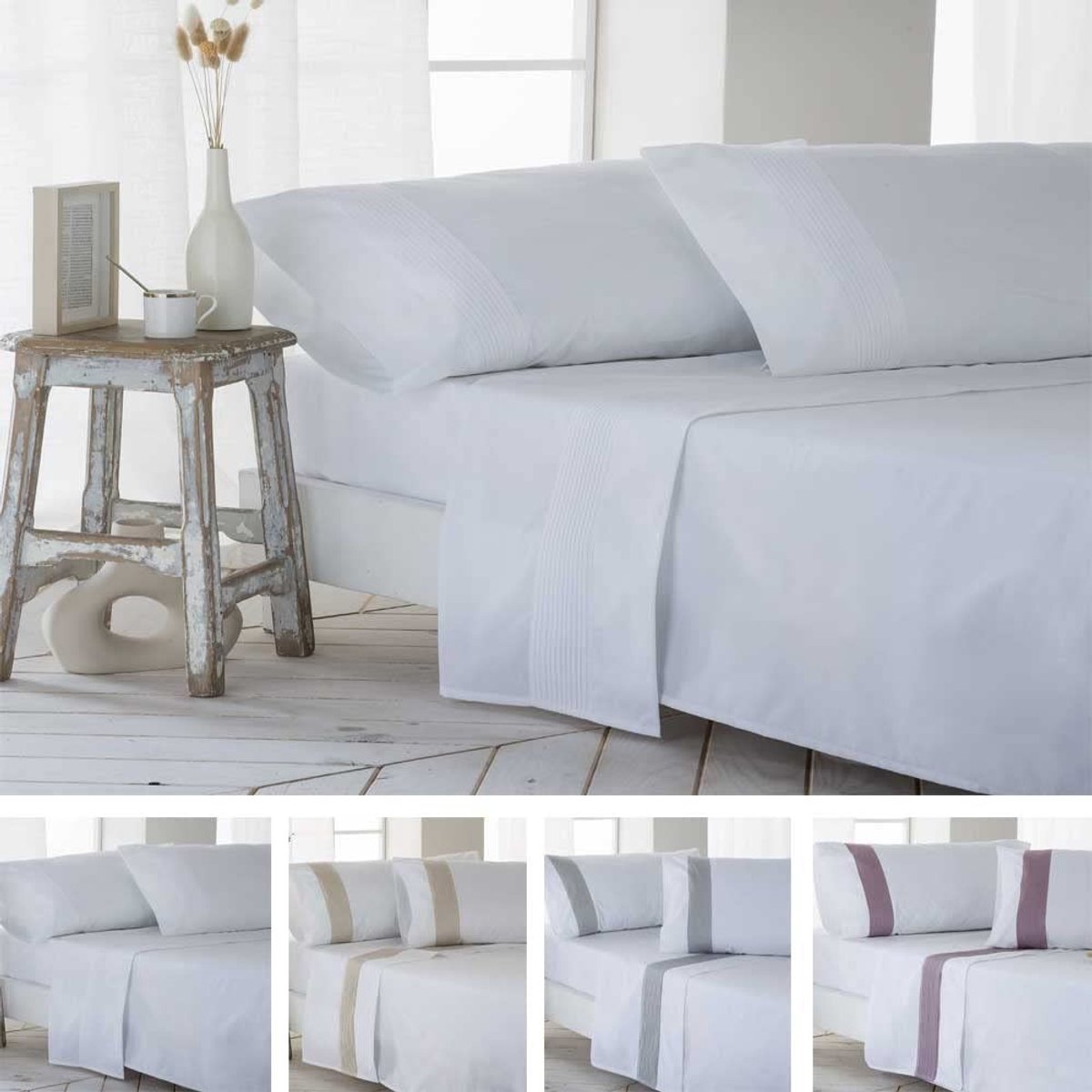 Omgoods - Gorbea Percale Bedlinnen Set - 100% Katoen, Wit