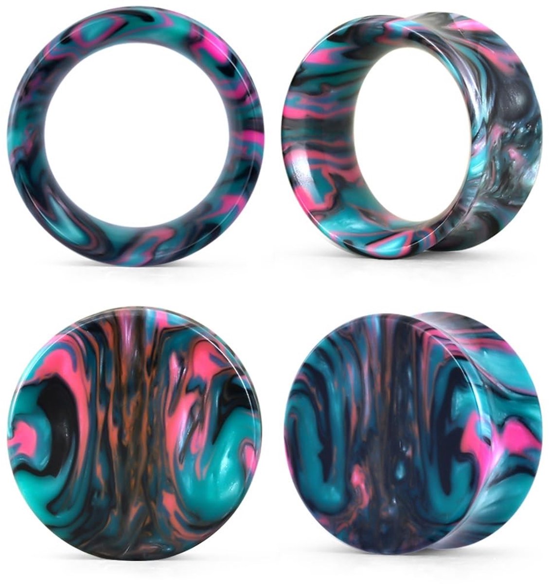 Omgoods - Kleurrijke Acryl Oorplugs en Tunnels - 2 Paar voor Oorpiercing