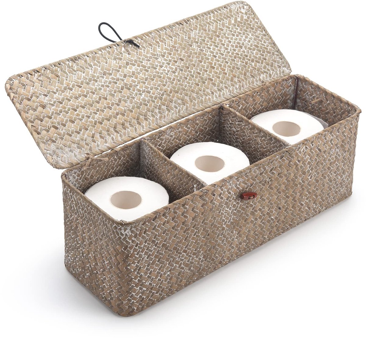 Omgoods - Seagrass Opbergmand met Deksel, 3 Compartimenten