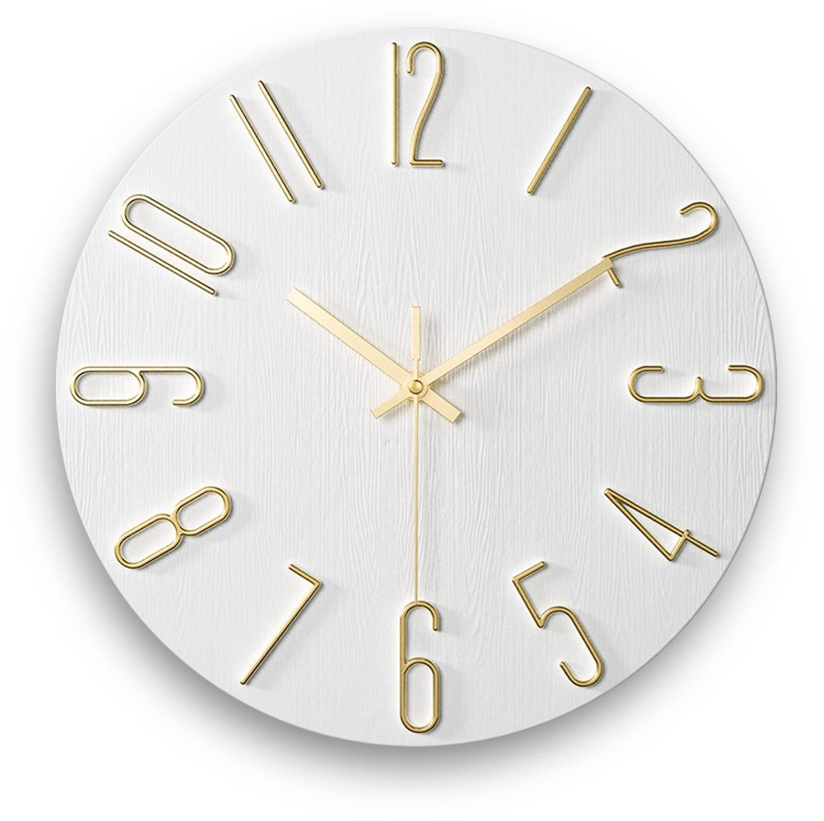 Omgoods - 12 Inch Stille Wandklok - Moderne Decoratie voor Huis en Kantoor (Wit)