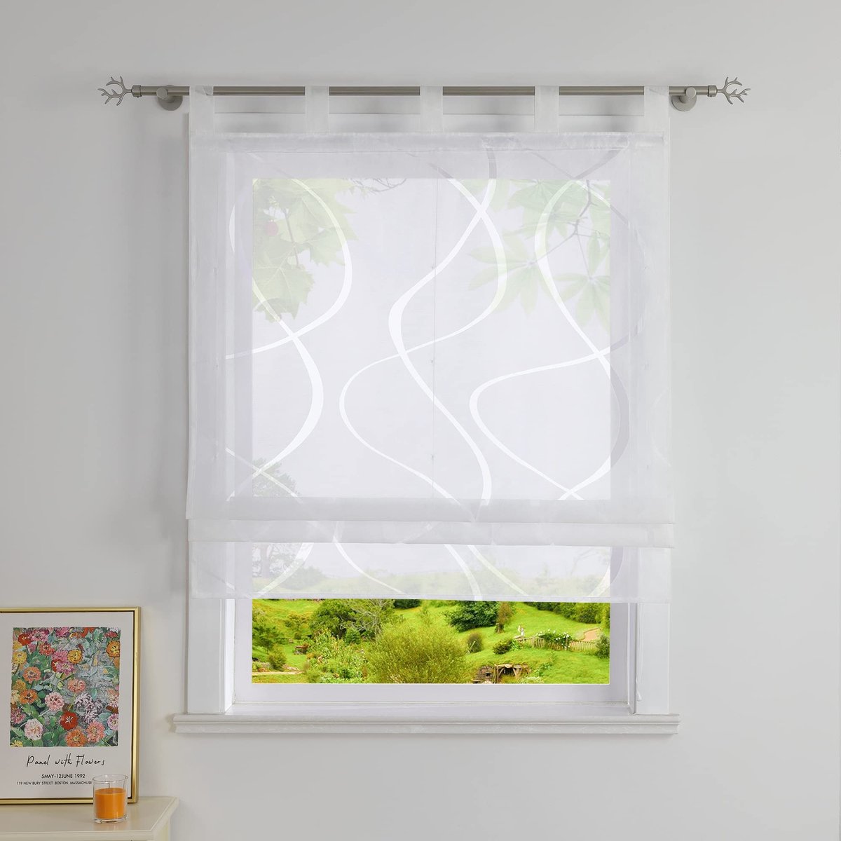 Omgoods - Ausbrenner Vouwgordijn met Lussen - Transparant, Geen Boren, 80 x 140 cm