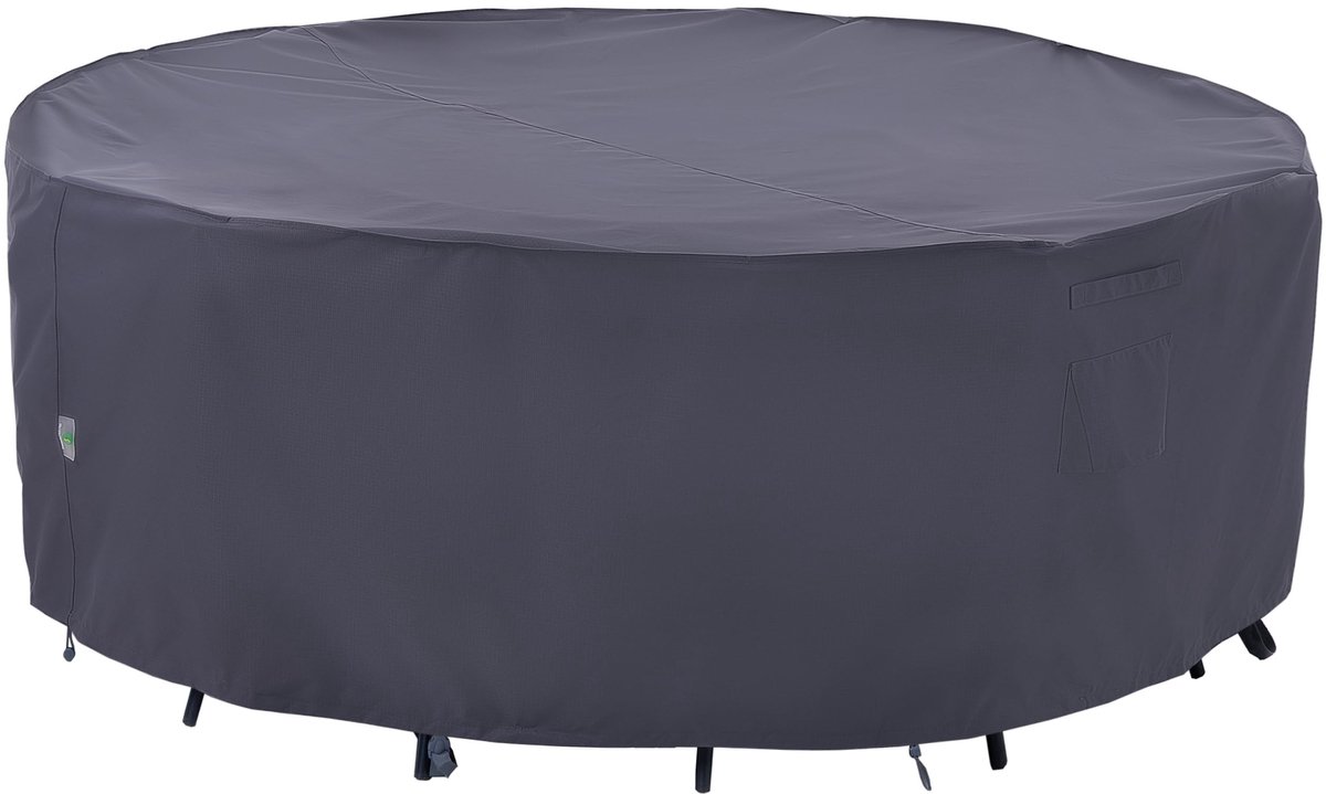 Omgoods - Waterdichte Tuinmeubelhoes Rond 244 x 70 cm Bescherming tegen Weerselementen