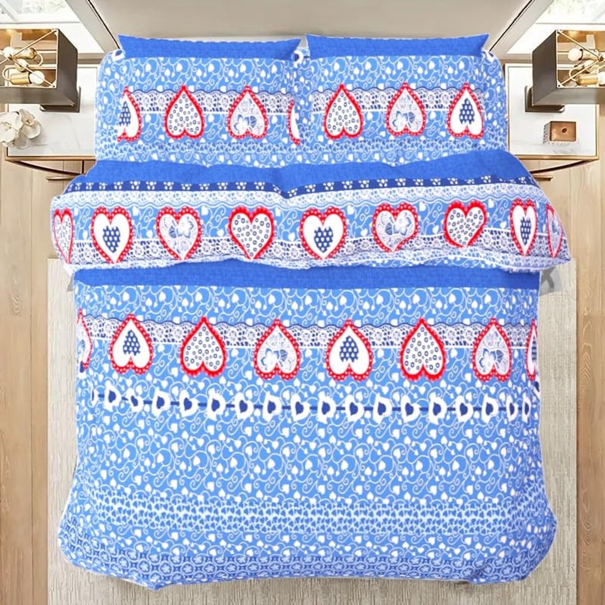 Omgoods - Beddengoedset van Polycotton - Dubbel Bed met 4 Delen