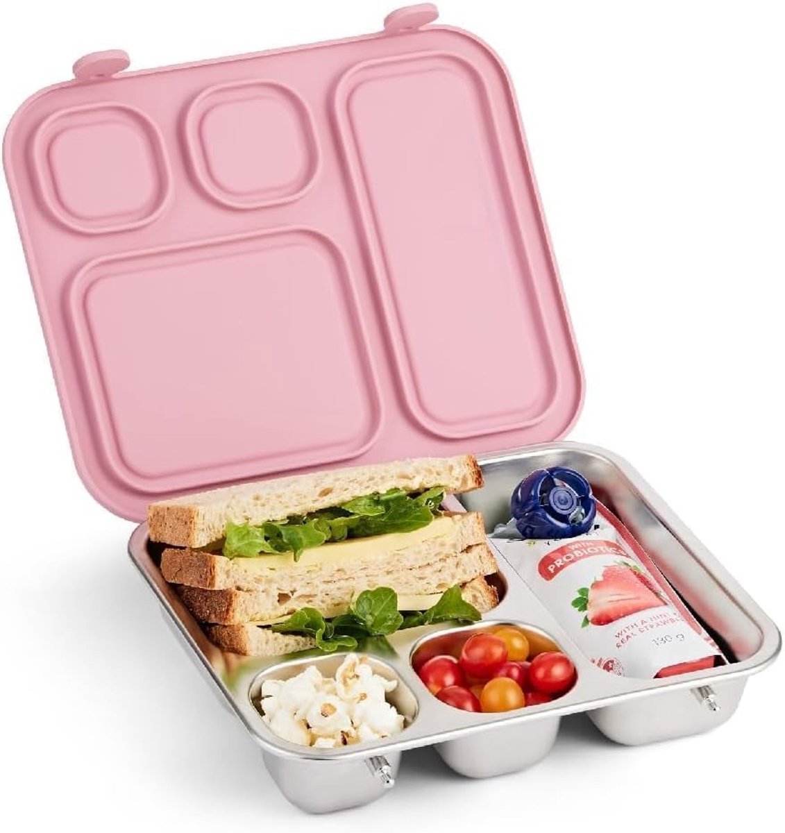 Omgoods - RVS Bento Lunchbox met 4 Compartimenten voor Kinderen