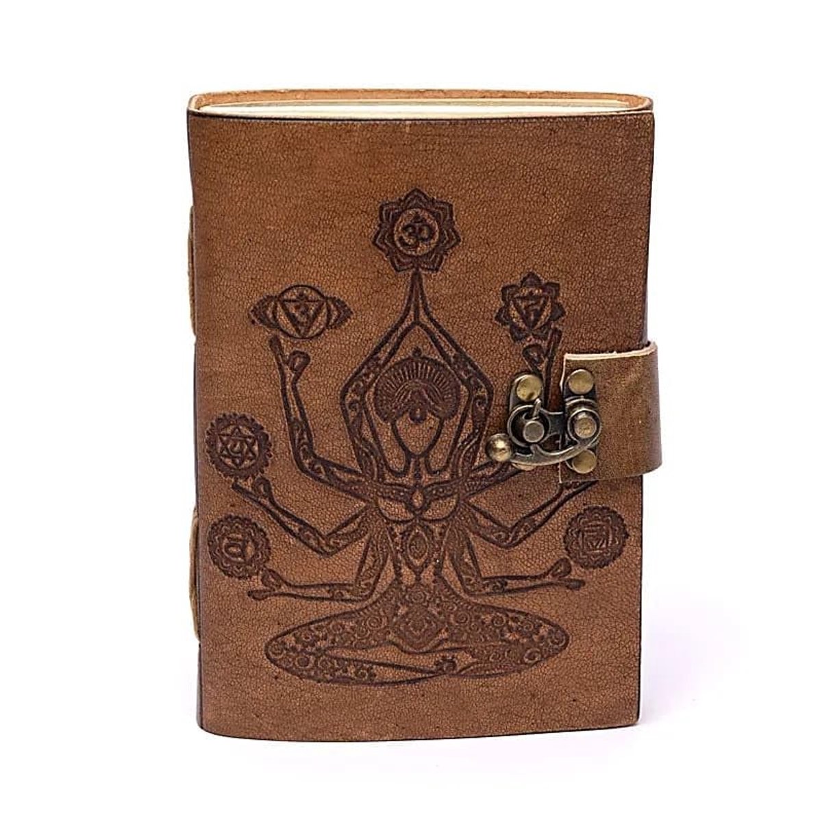 Omgoods - Notebook Goddess & Tree of Life - 18x13 cm, Faux Leer, 100 Blanco Pagina's